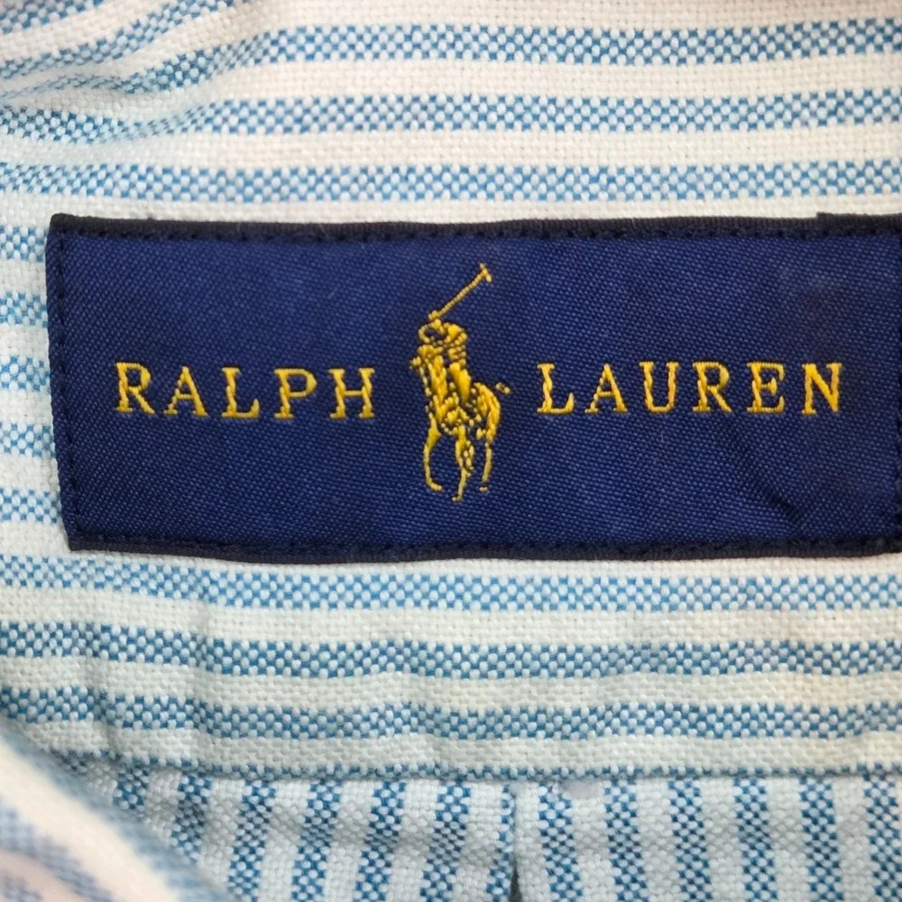 Ralph Lauren Button Down Shirt Boys S Striped Long Sleeve Oxford Flesh Pony